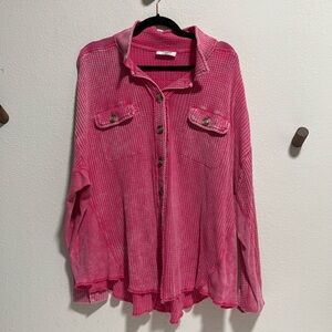 Zenana hot pink shacket